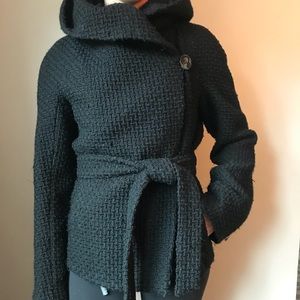 BCBG wrap hooded wool coat